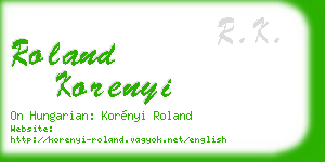 roland korenyi business card